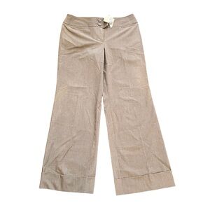 LOFT Wide Legged Cuffed Gray Trousers Size 8P NWT